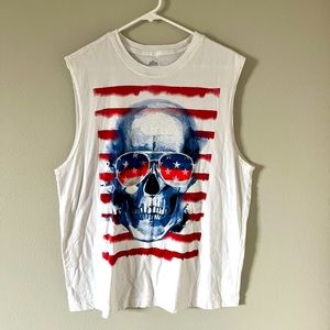 Men’s L red, white, and blue tank top